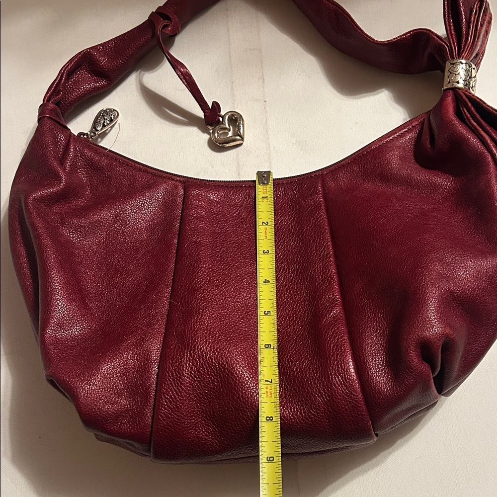 Brighton Deep Red Leather Shoulder Bag - Picture 3 of 8